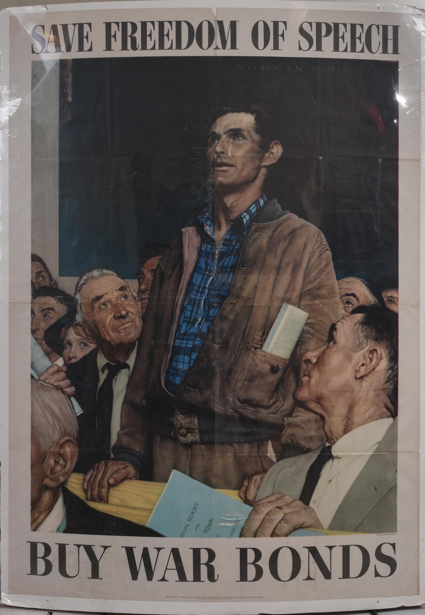 Large Norman Rockwell War Bonds Poster. (1 of 2)