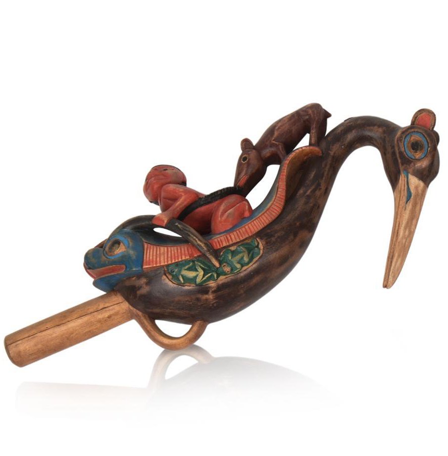 Pacific Northwest Carved Wooden Ceremonial Rattle. (1 of 4)