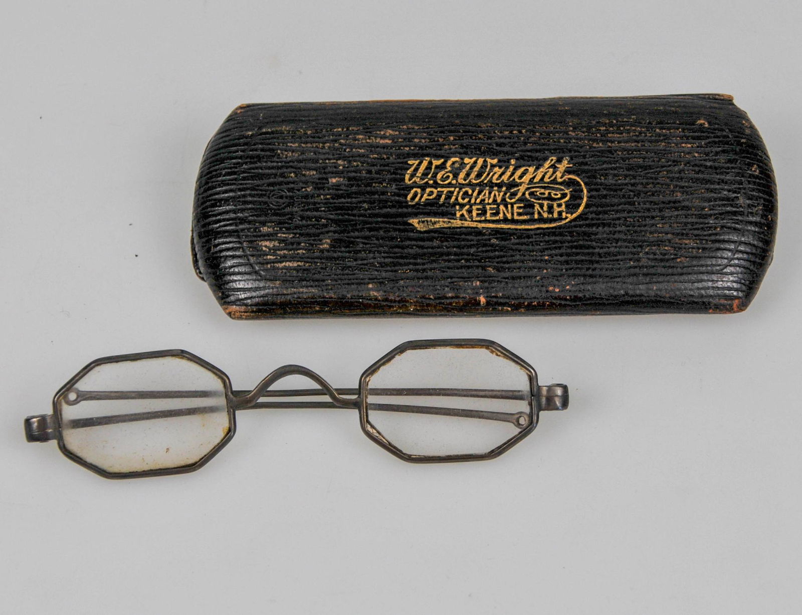 ANTIQUE COIN SILVER OCTAGONAL GLASSES SPECTACLES (1 of 4)