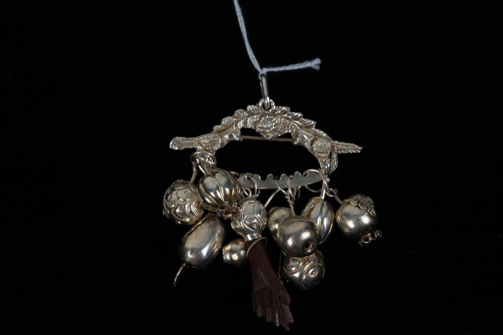 VINTAGE 950 STERLING SILVER PENCA DE BALANGANDAN FIGA CHARM HOLDER PENDANT PIN (1 of 5)