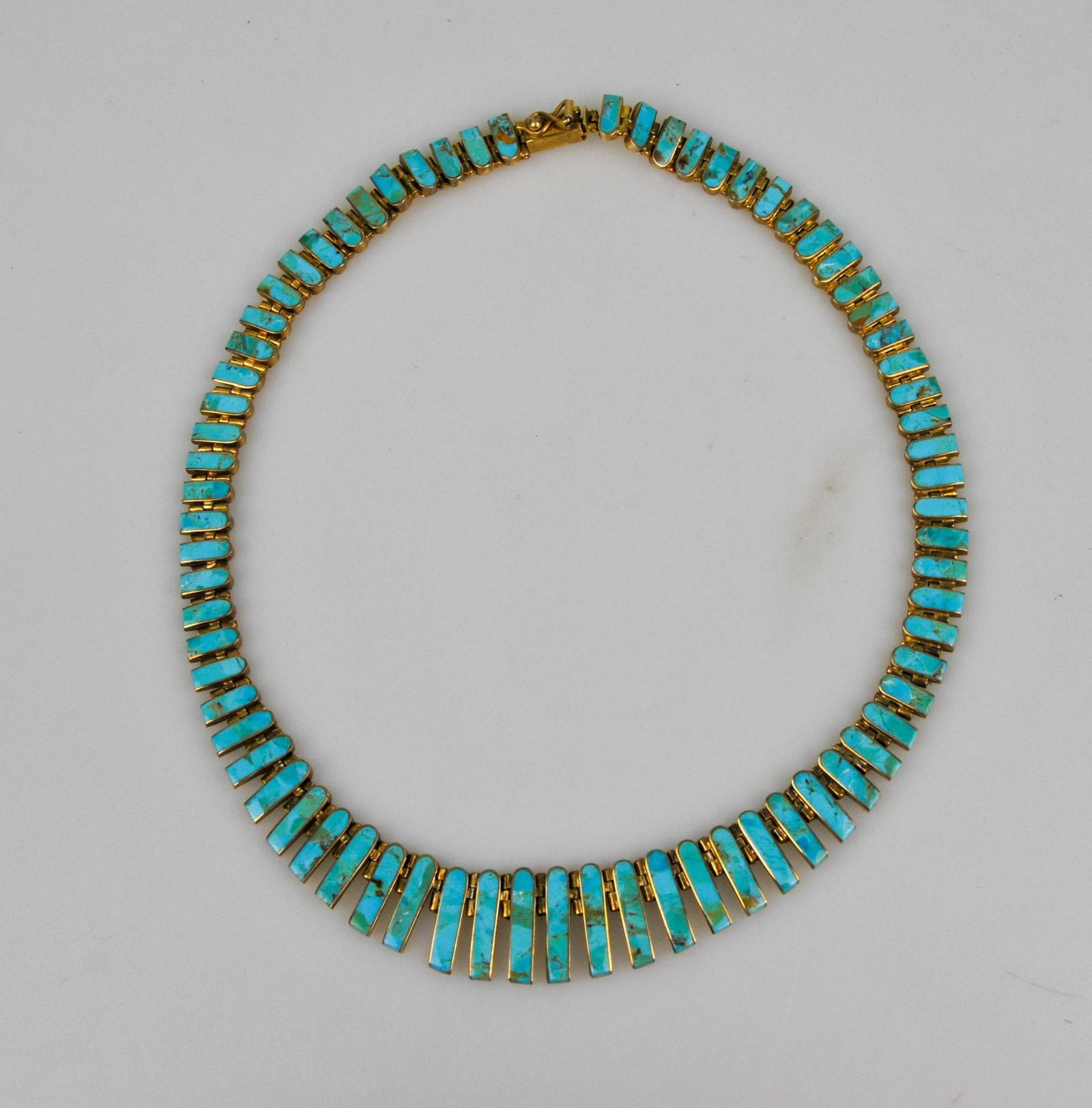 VINTAGE 950 STERLING SILVER W TURQUOISE NECKLACE (1 of 6)
