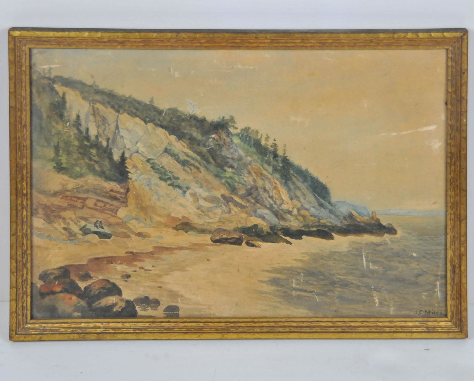 EARLY JOHN CHRISTOPHER MILES WATERCOLOR PAINTING BEACH OCEAN SHORELINE (1 of 8)