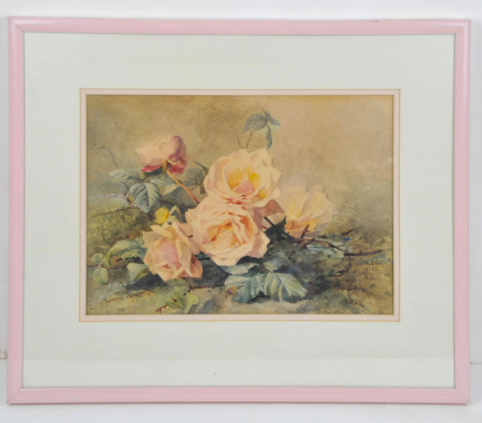 THERESA HEGG NICE FLORAL ROSE WATERCOLOR PAINTING (1 of 6)