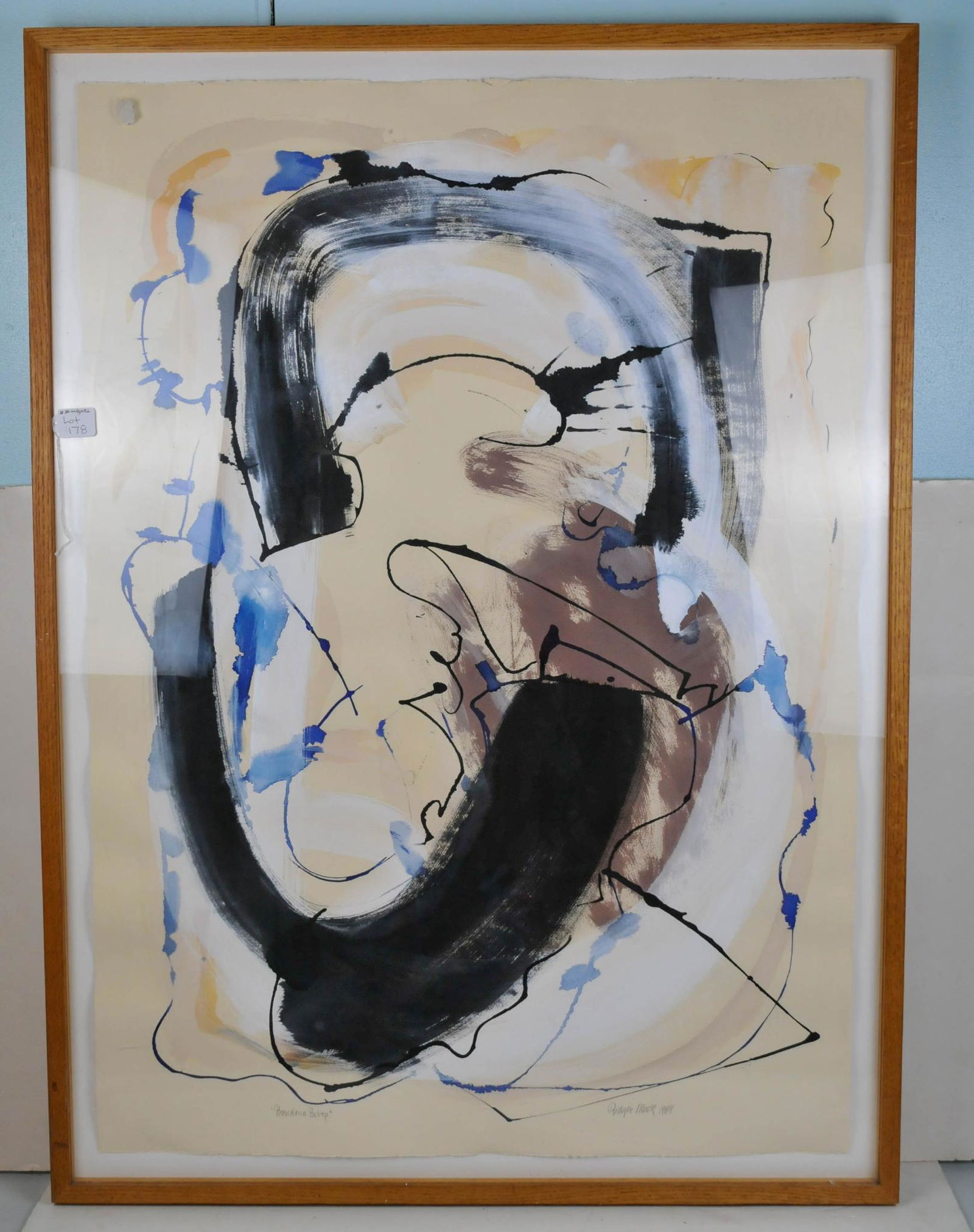 1989 MODERN ABSTRACT WATERCOLOR GOUACHE PAINTING ROGER MACK (1 of 8)