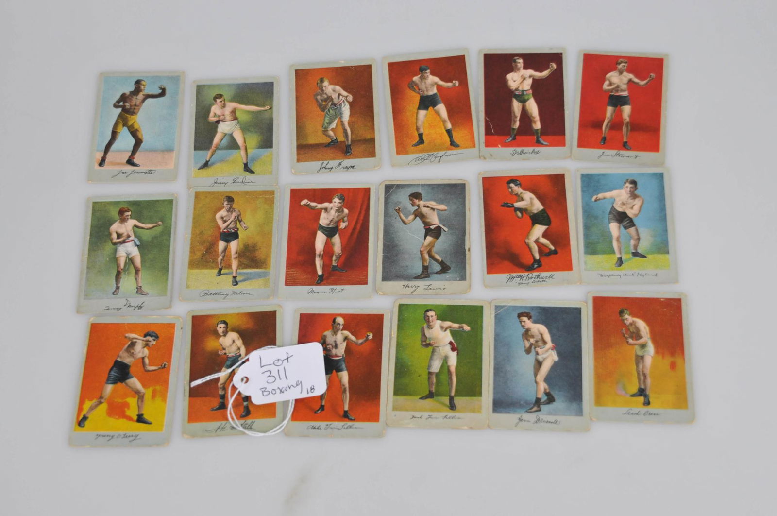 18 SPURBURG CO KHEDIVAL CO PRIZE FIGHT BOXING CIGARETTE CARD LOT (1 of 6)