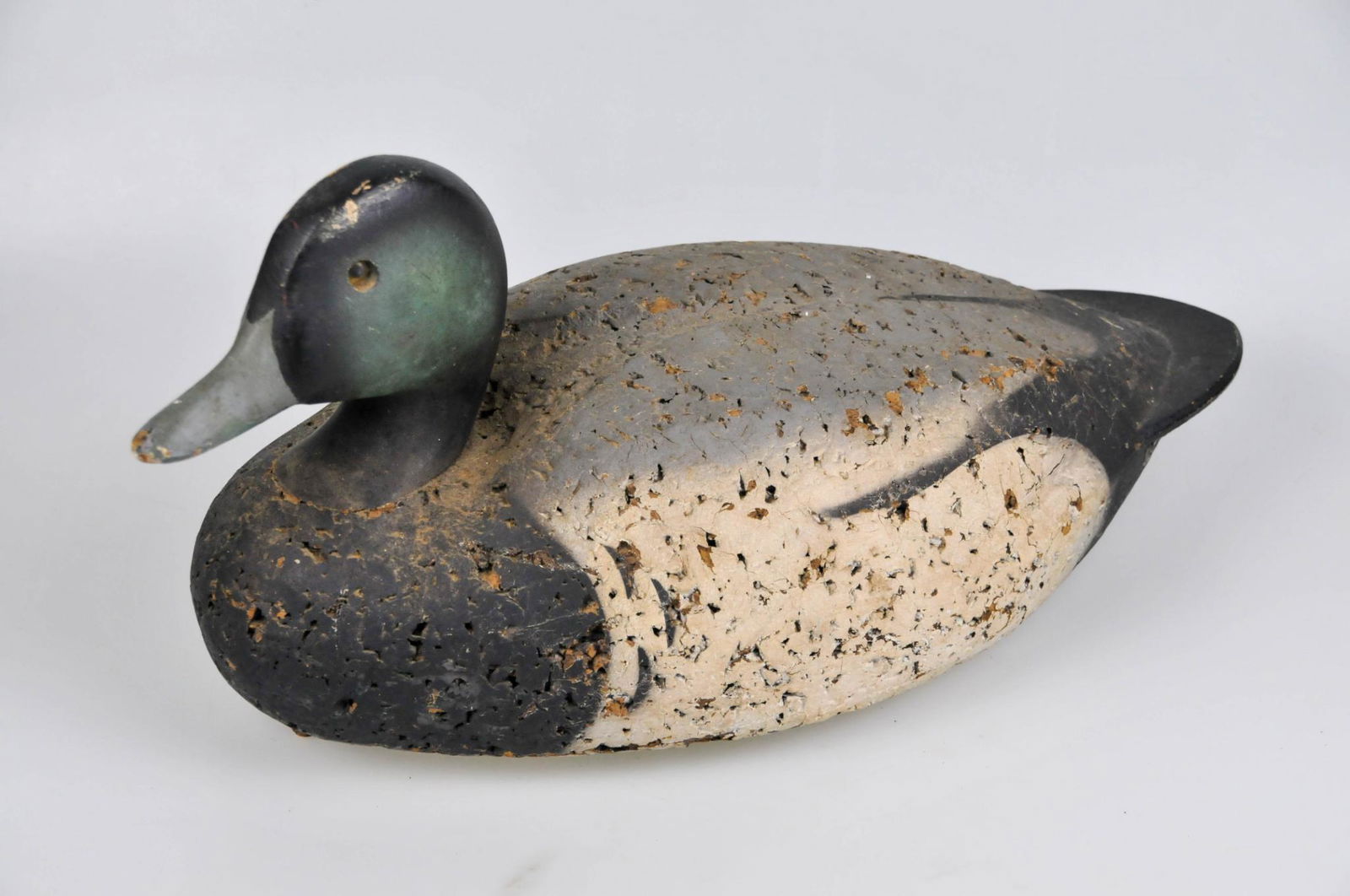 VINTAGE CORK & WOOD PAINTED DUCK DECOY (1 of 4)