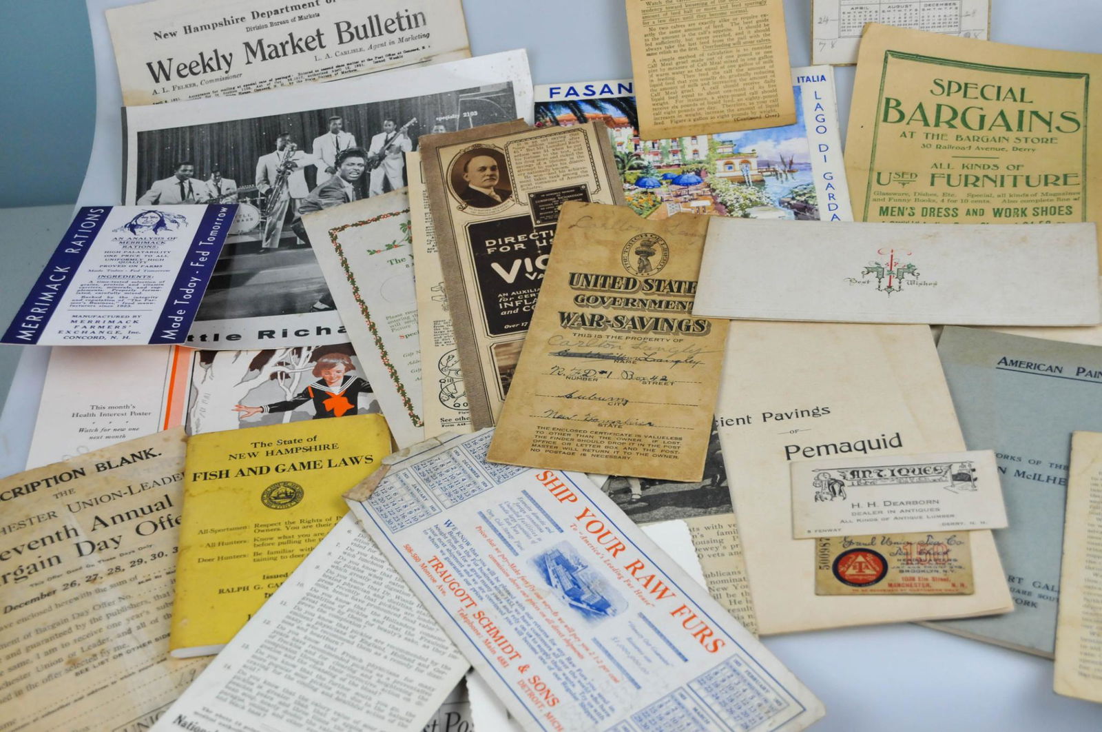 ANTIQUE TO VINTAGE EPHEMERA ADVERTISING PAPER LOT (1 of 7)