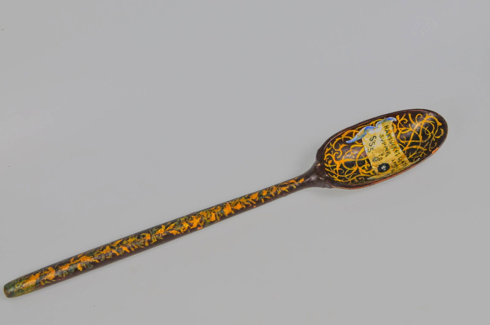 1894 NANTUCKET MA CHASE SUPPER PAINTED WOODEN SPOON SKULL (1 of 8)