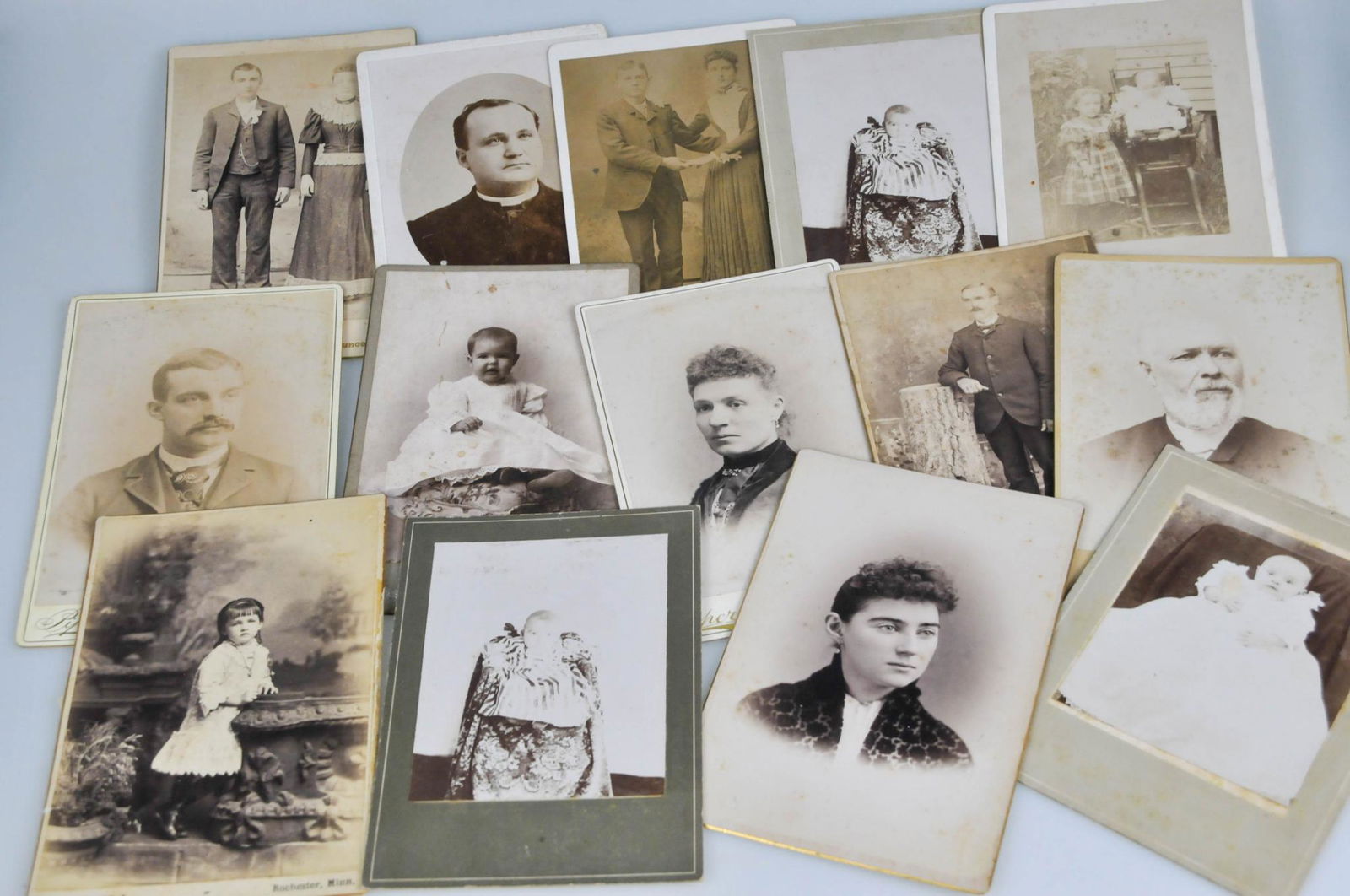 14 ANTIQUE MALE FEMALE BABY PORTRAIT CABINET CARD PHOTOGRAPH LOT (1 of 4)