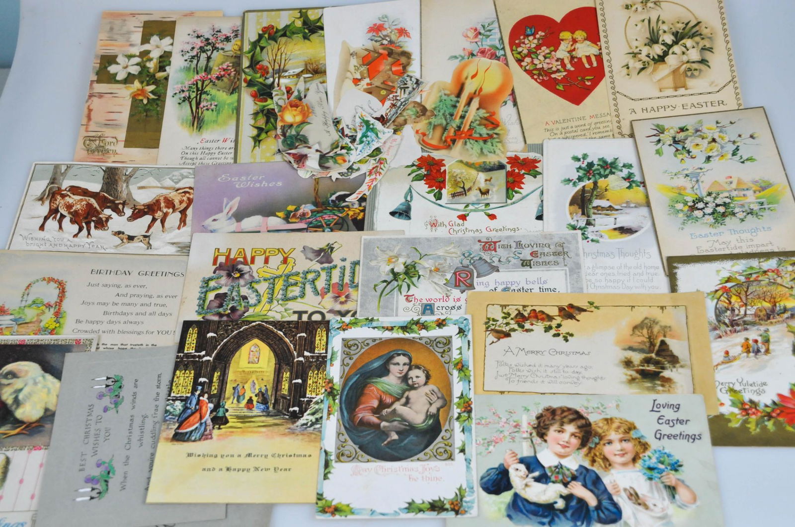 EARLY 20TH CENTURY HOLIDAY POSTCARD LOT CHRISTMAS EASTER (1 of 6)