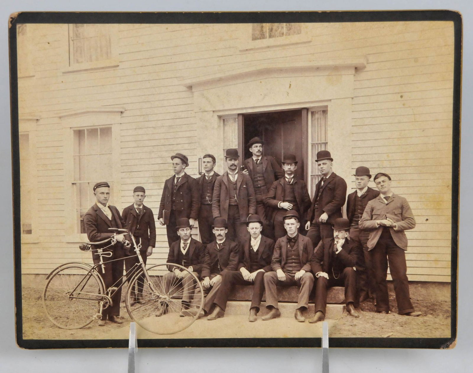 ANTIQUE PHOTOGRAPH PORTRAIT GROUP OF GENTLEMEN WITH BICYCLE BRISTOL NH (1 of 3)