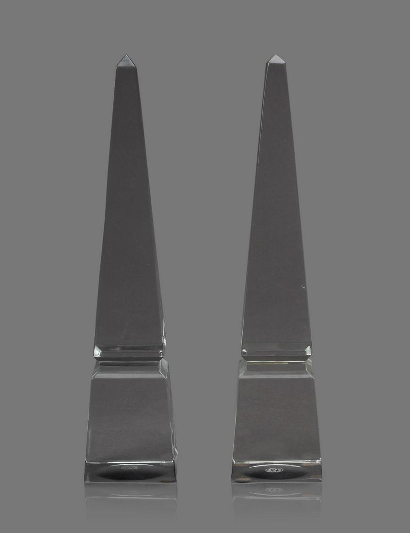 Pair of Baccarat Crystal Obelisks. (1 of 3)