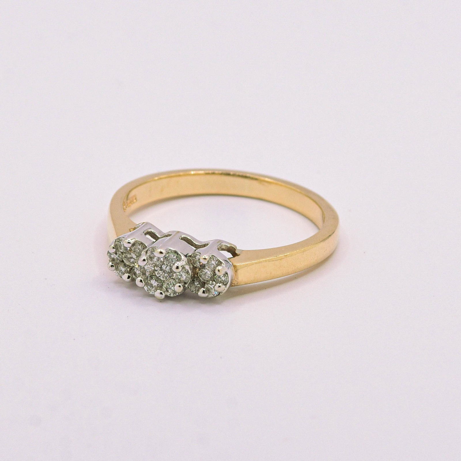 14K 3 Diamond Cluster Ring (1 of 1)