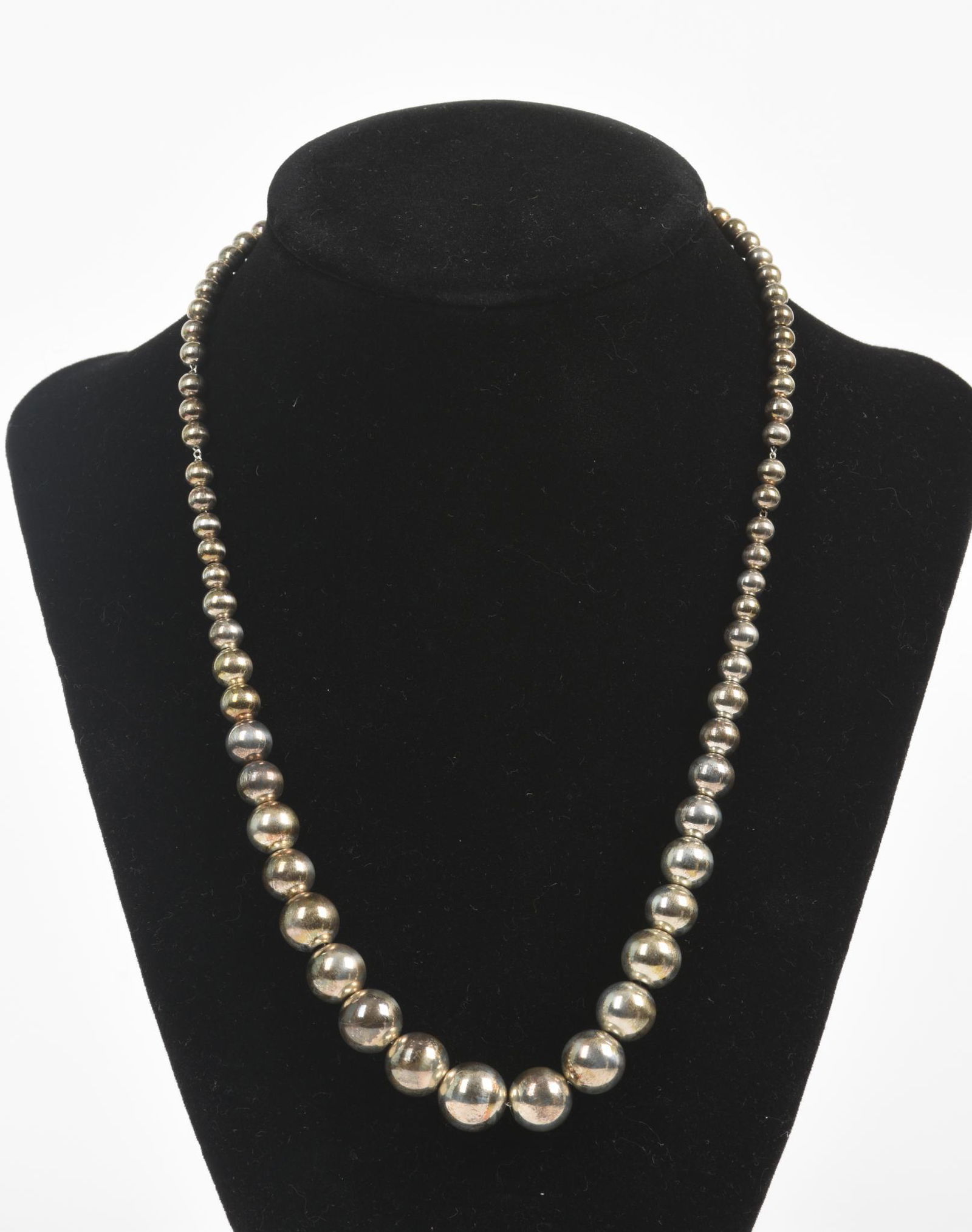 Sterling Silver Round Bead Necklace (1 of 1)