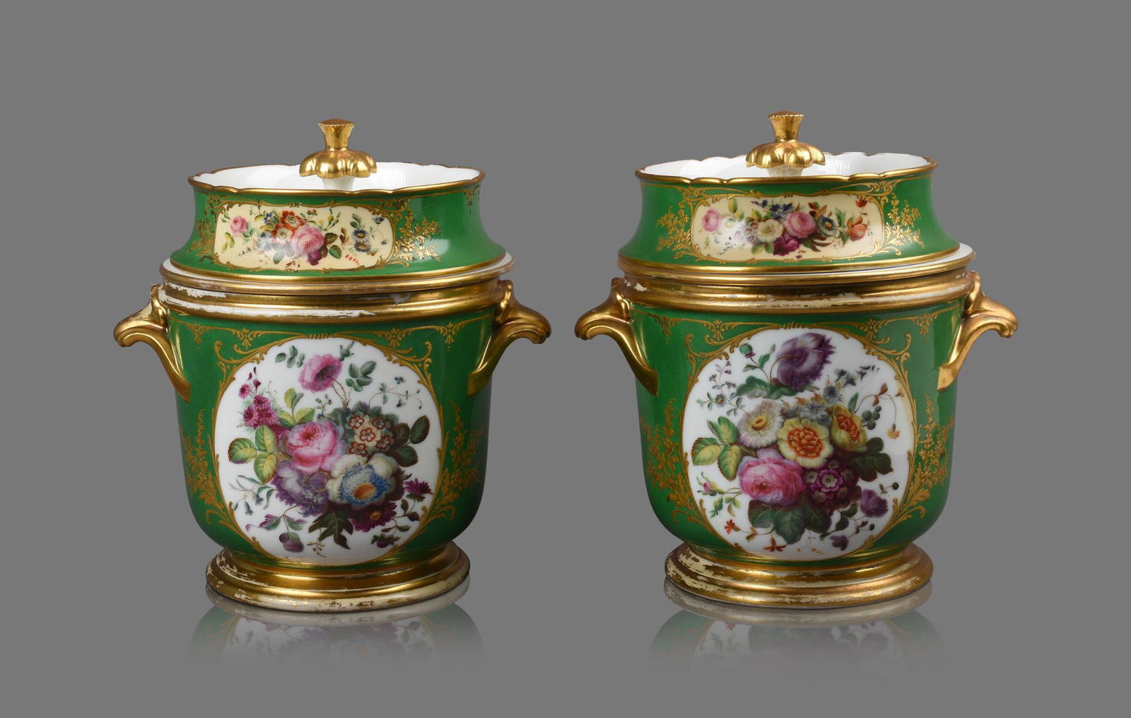 Very Fine Pair of Paris Porcelain Ice Pails. (1 of 8)