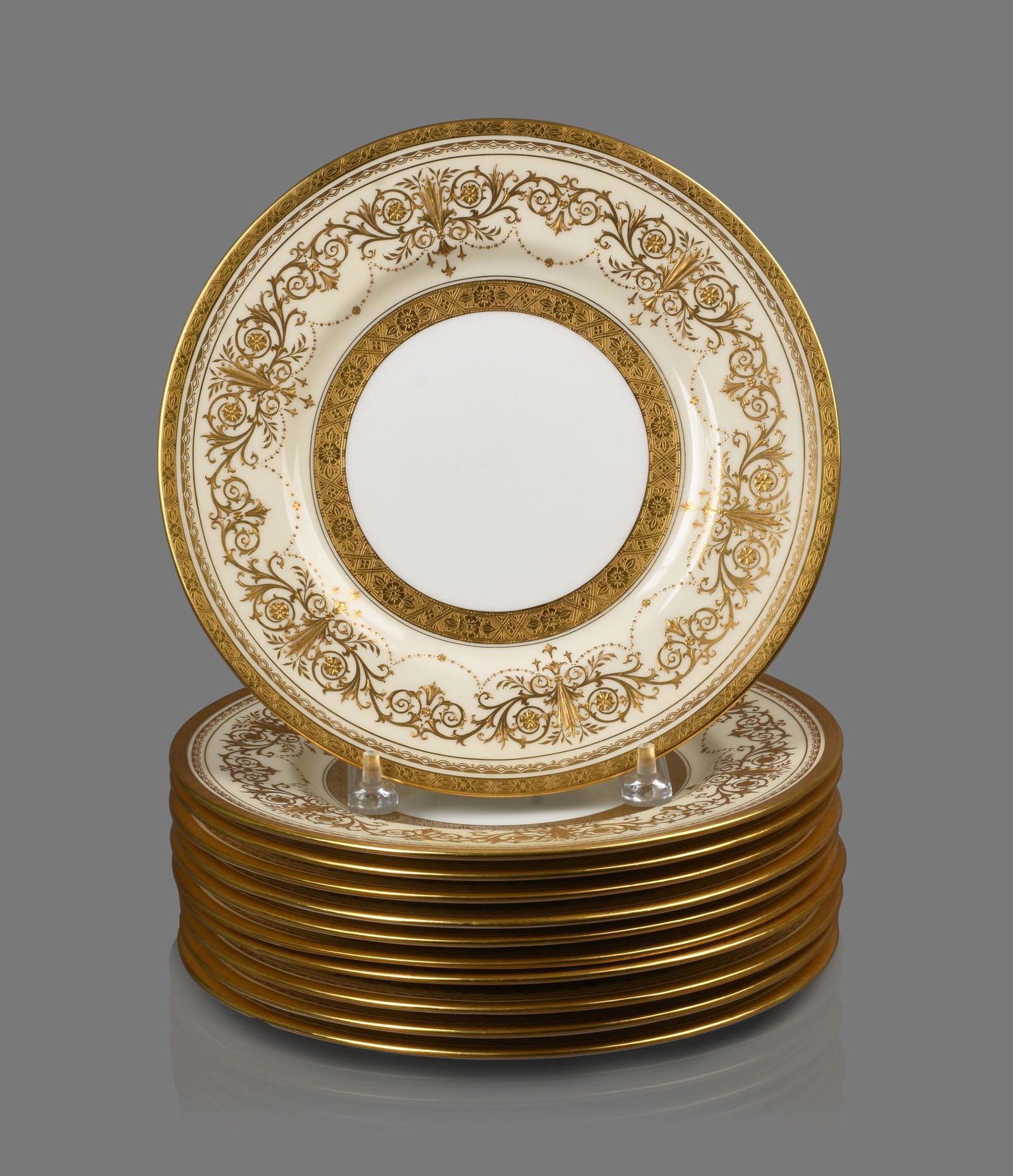 Eleven Mintons for Davis Collamore Gilt Rimmed Plates. (1 of 2)