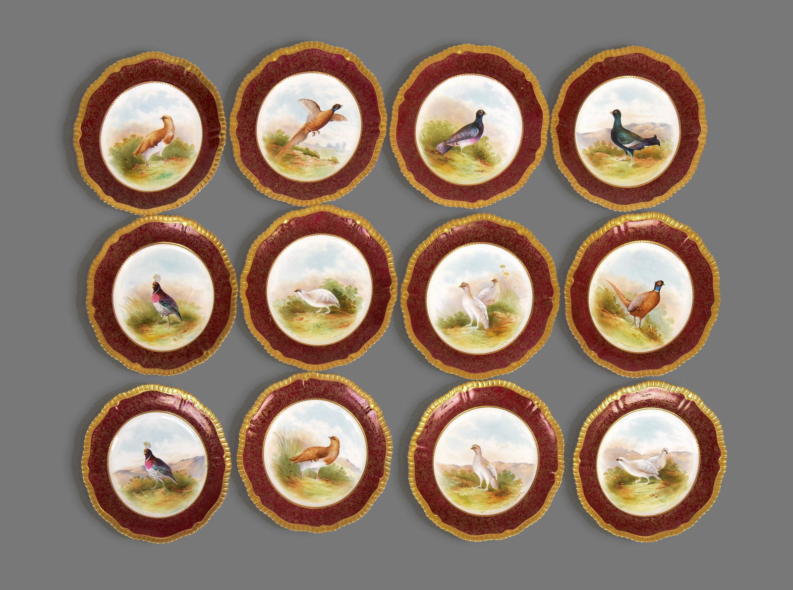 Twelve Hill & Co. Hand Painted Game Bird Plates. (1 of 2)