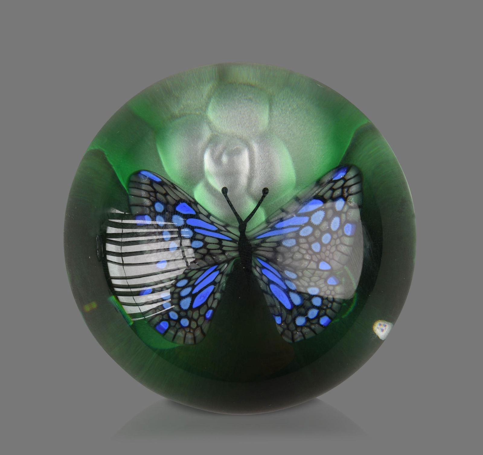 Baccarat Butterfly and Camelia Paperweight. (1 of 2)