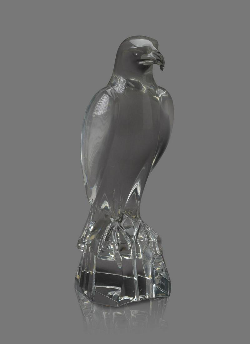 Large Baccarat Crystal Falcon Figure. (1 of 4)
