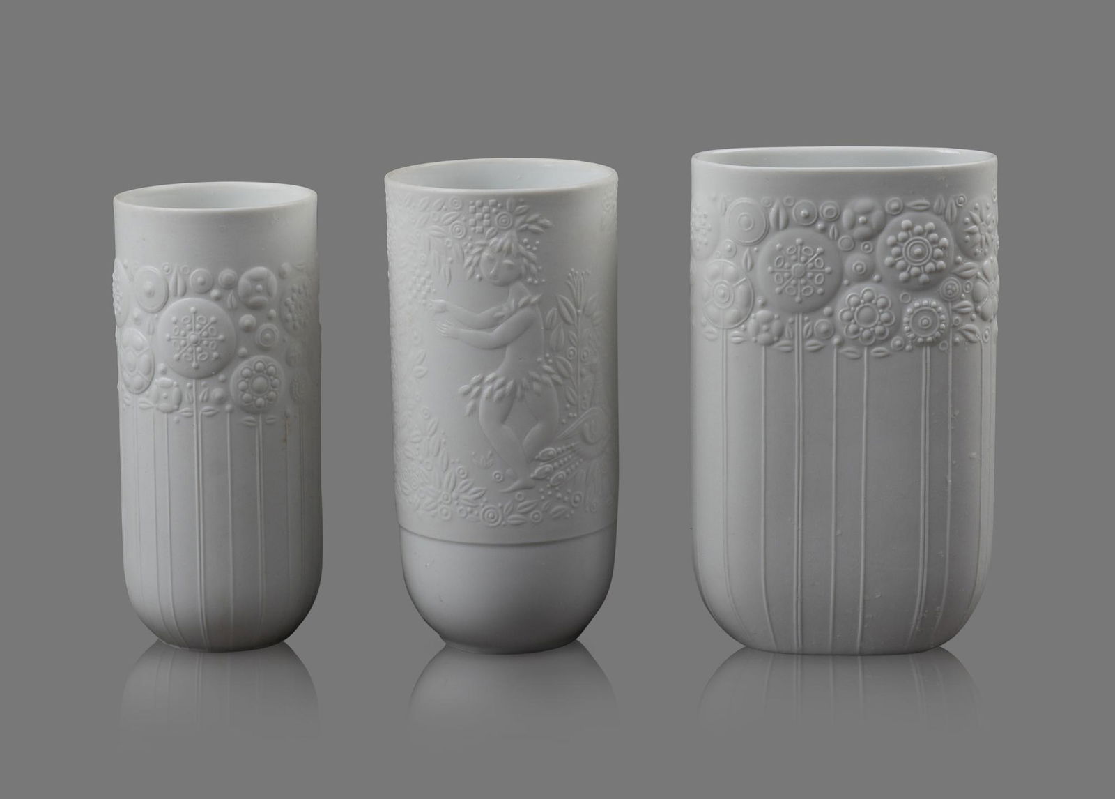 Three Bjorn Wiinblad for Rosenthal White Vases. (1 of 4)