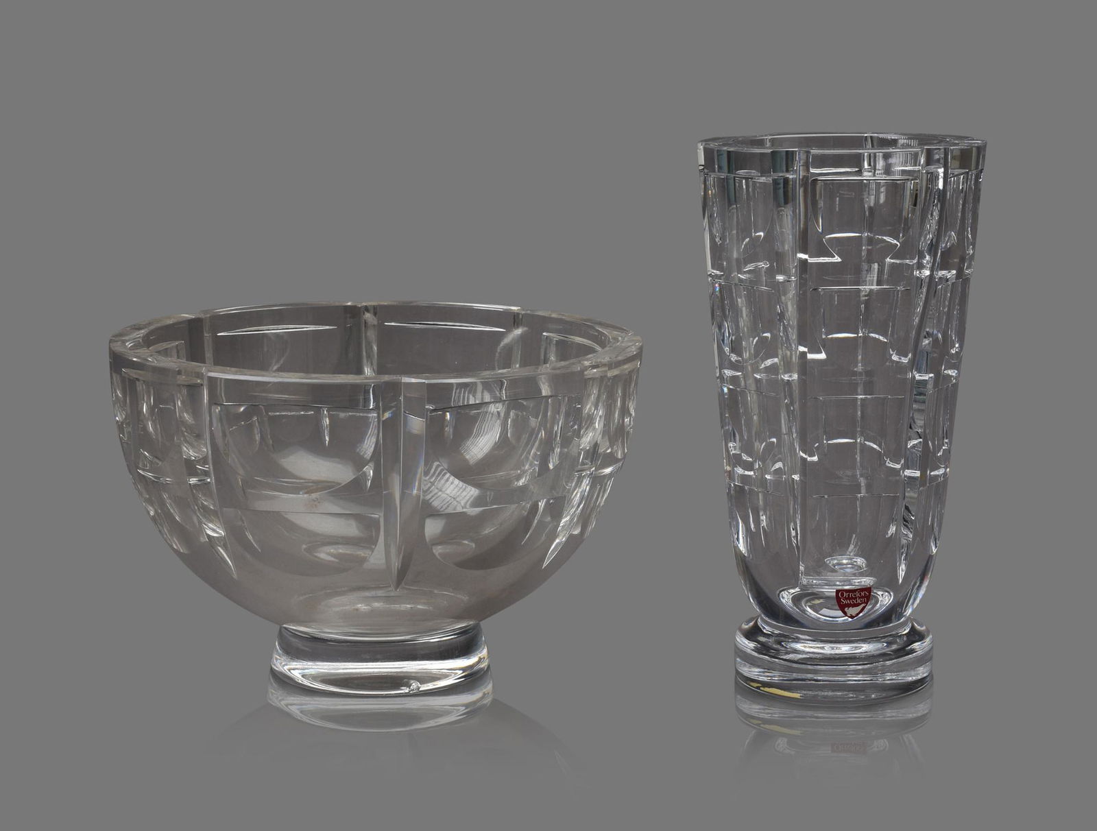 Orrefors Crystal Vase and Bowl. (1 of 2)