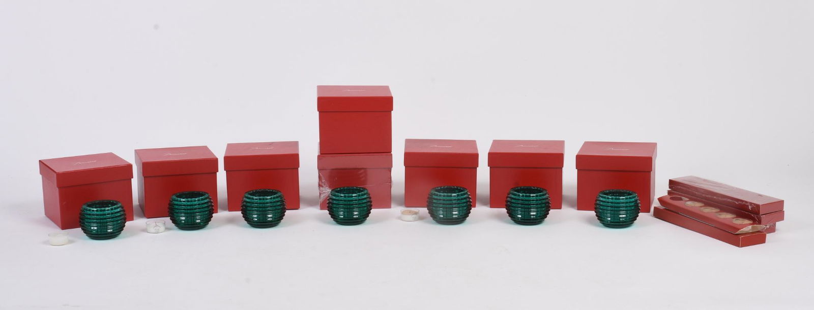 Eight Baccarat Eye Pattern Crystal Votive Holders. (1 of 4)