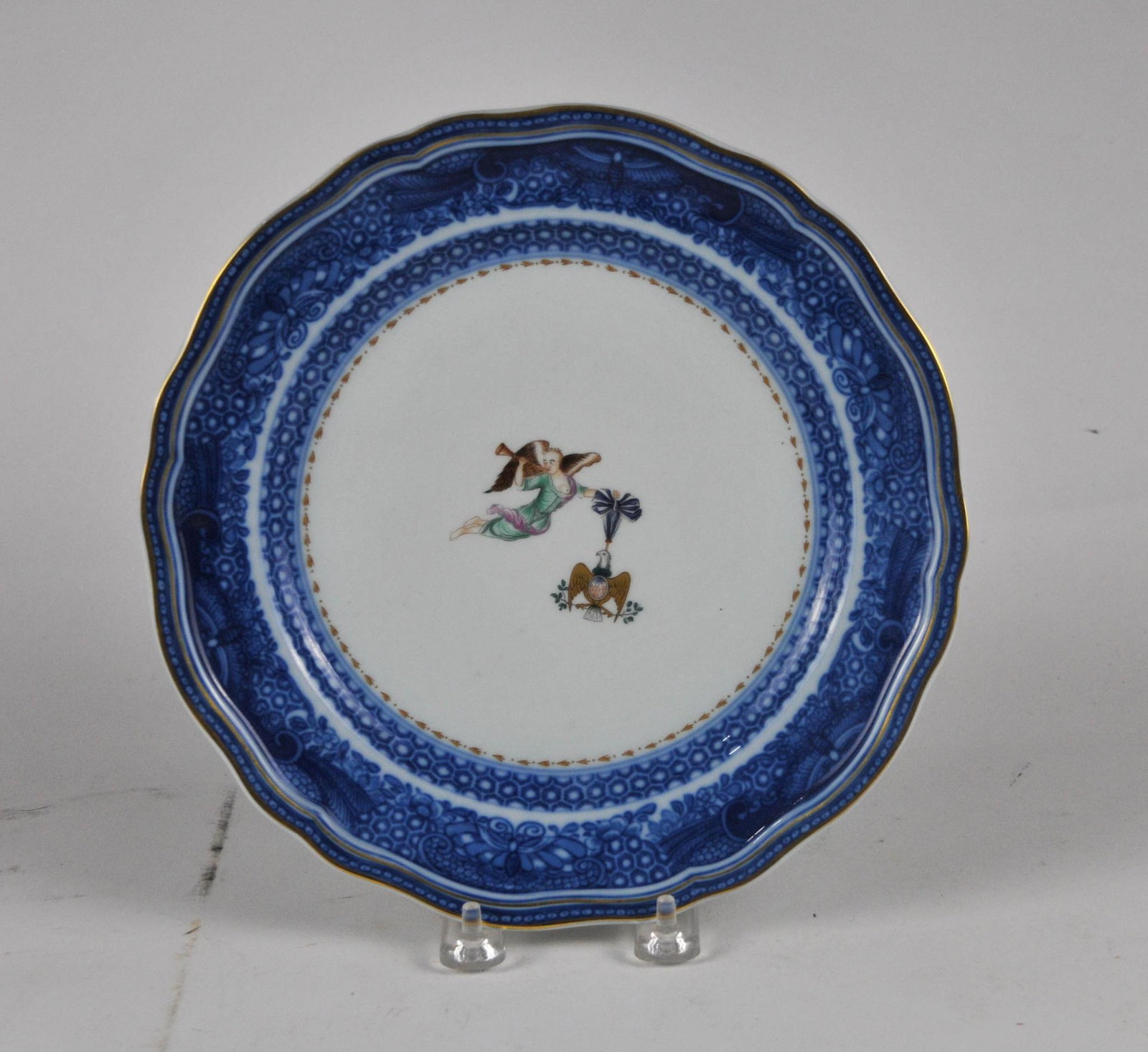 Mottahedeh Reproduction Society of Cincinnati Plate.: For Winterthur, diameter 9.5 inches.