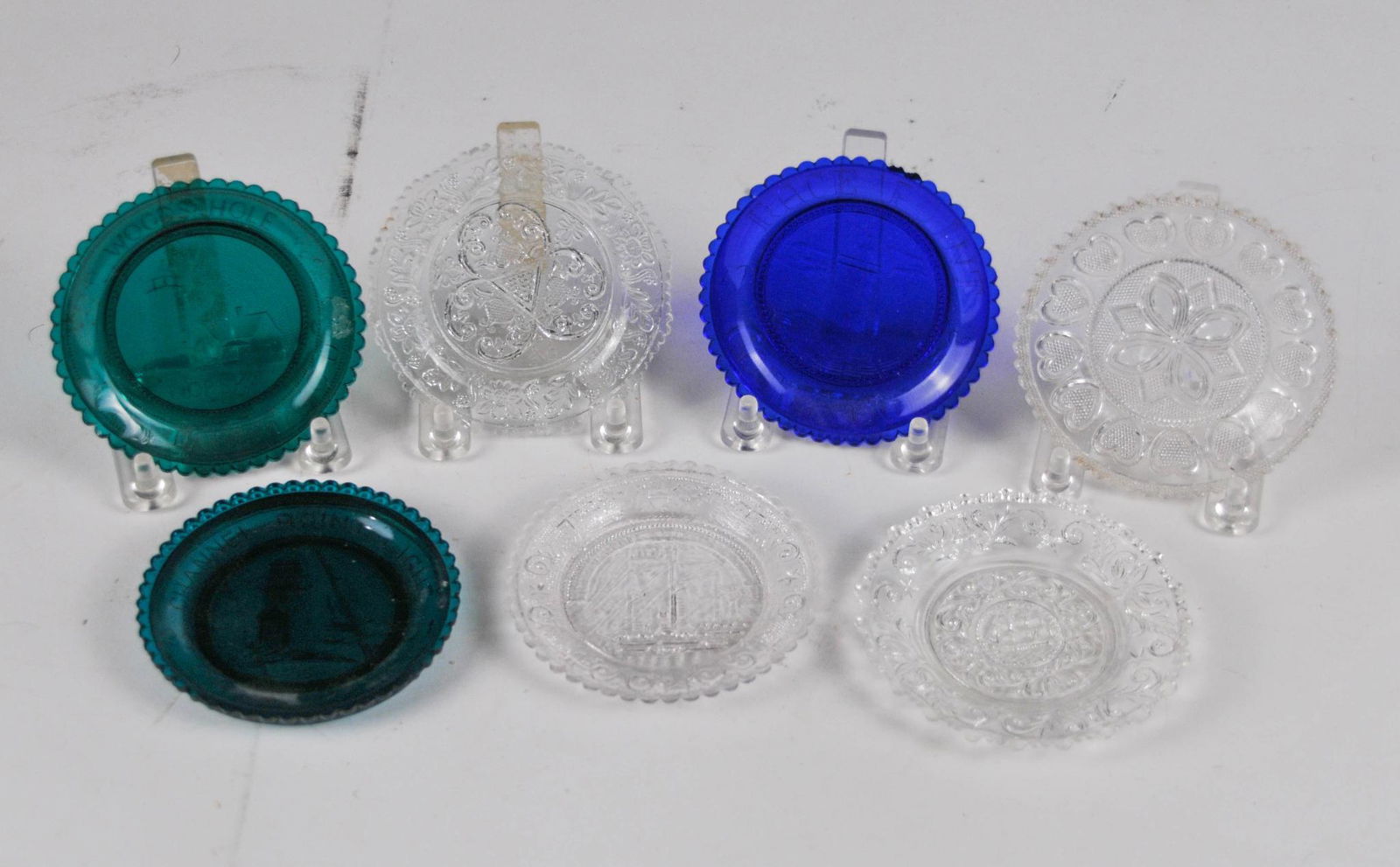Seven Glass Cup Plates. (1 of 5)