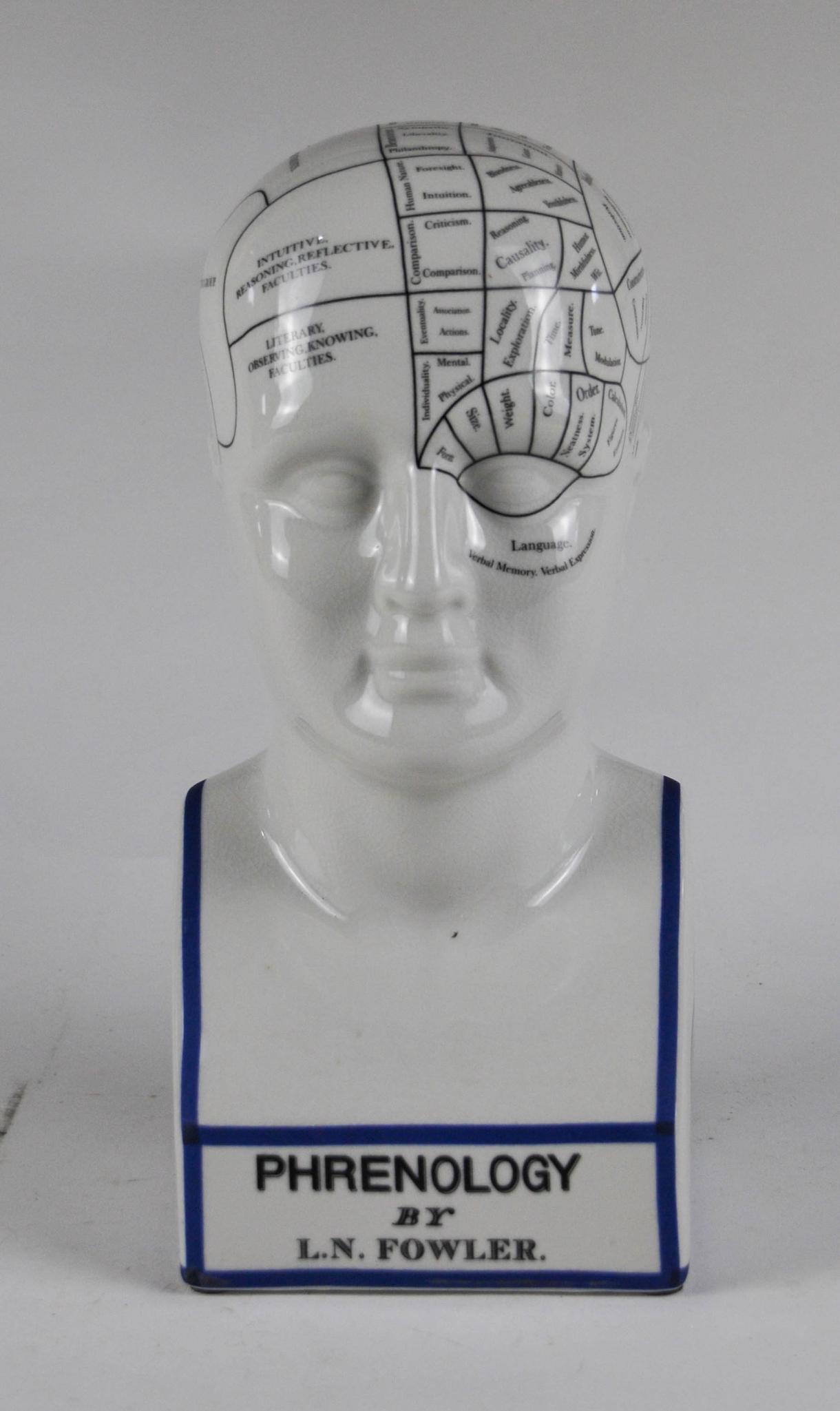 L.N. Fowler Ceramic Phrenology Bust (1 of 5)