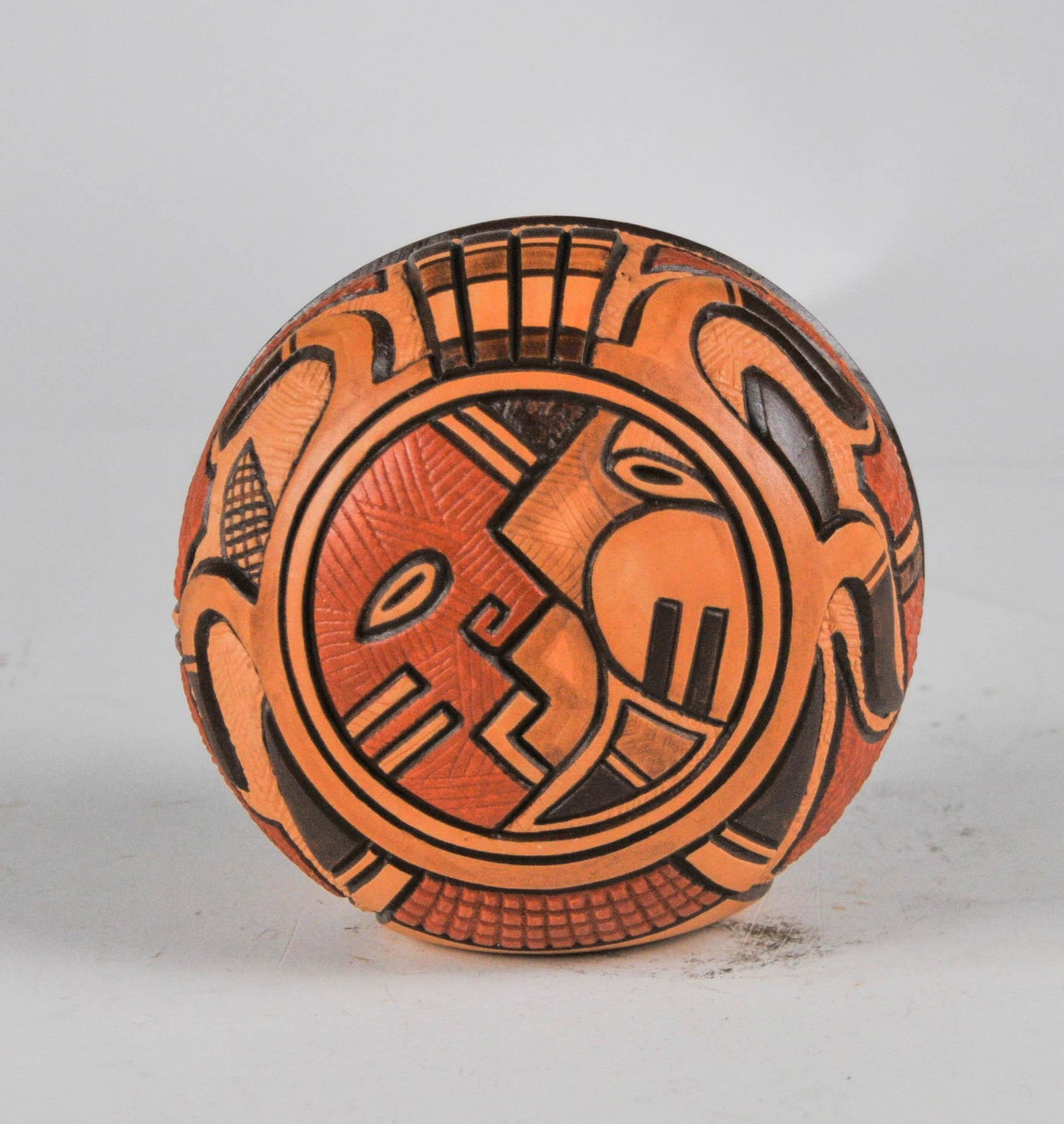 Thomas Polacca (1935-2003) Hopi Polychrome Decorated Pot. (1 of 2)