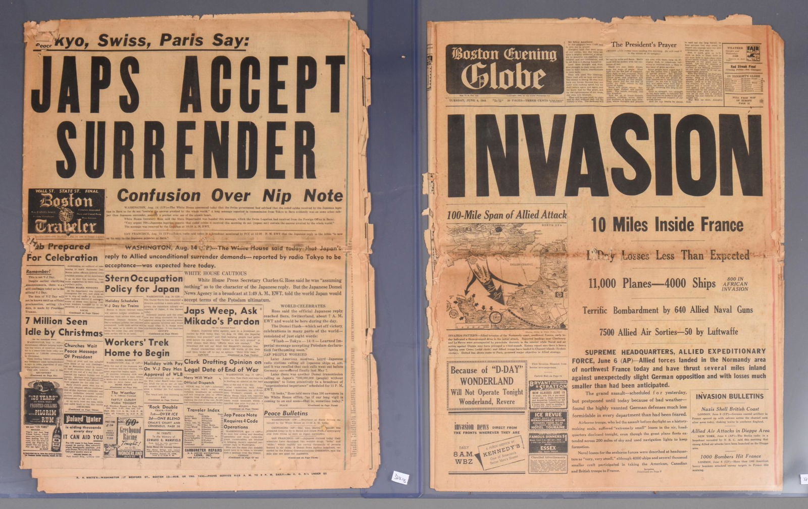 Two Original WW II Newspapers. (1 of 1)