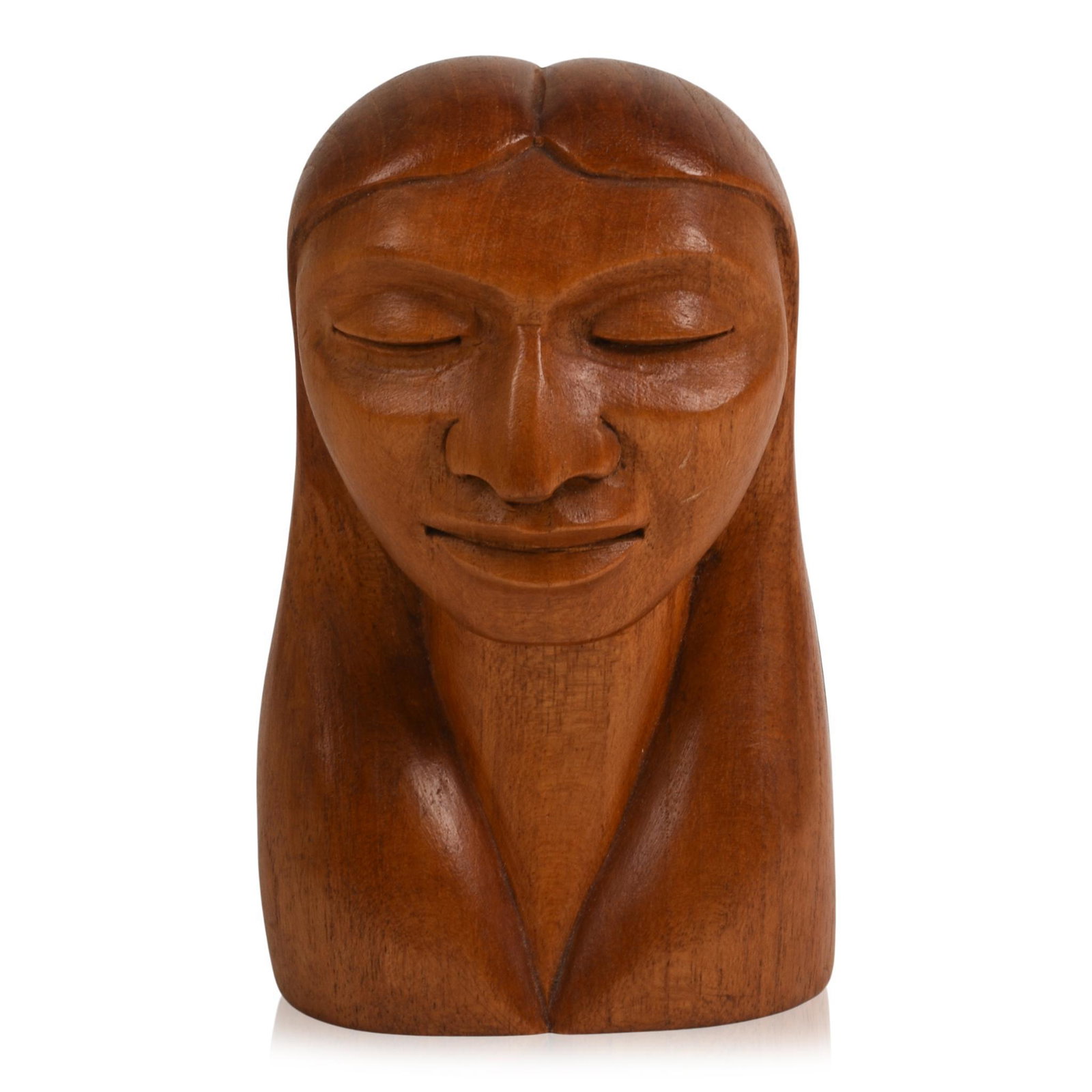 Jose Pinal (1913 - 1983). Bust of a Woman.: Carved mahogany, height 6 inches, signed at base.