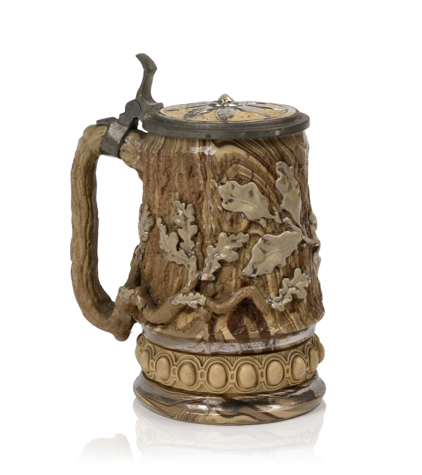 Mettlach Stoneware Tree Trunk Stein #368. (1 of 5)