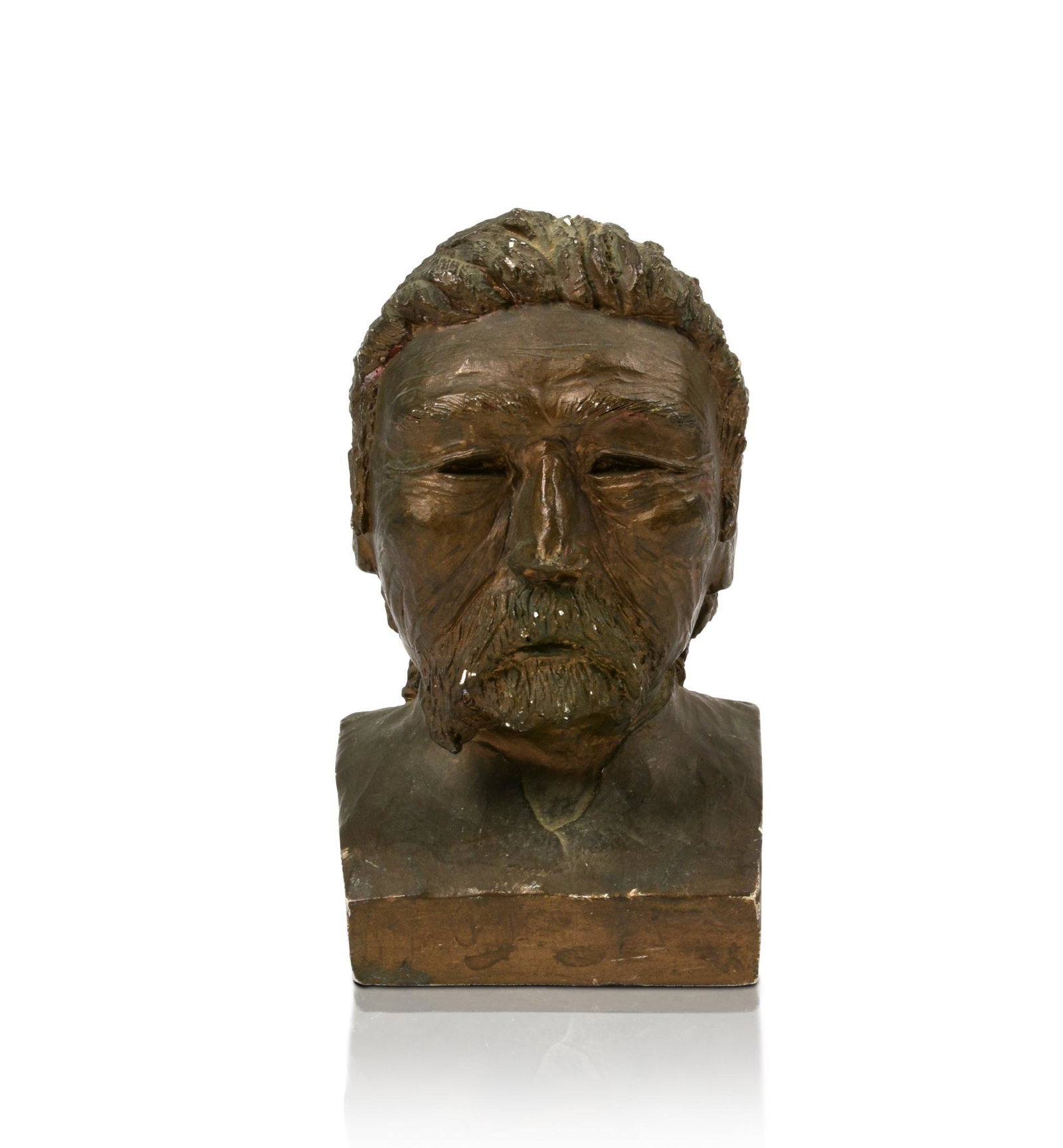 Cast Bronze Bust of a Mexican Man.: Inscribed Jalisco on front, foundry mark to side, height 6.5 inches.