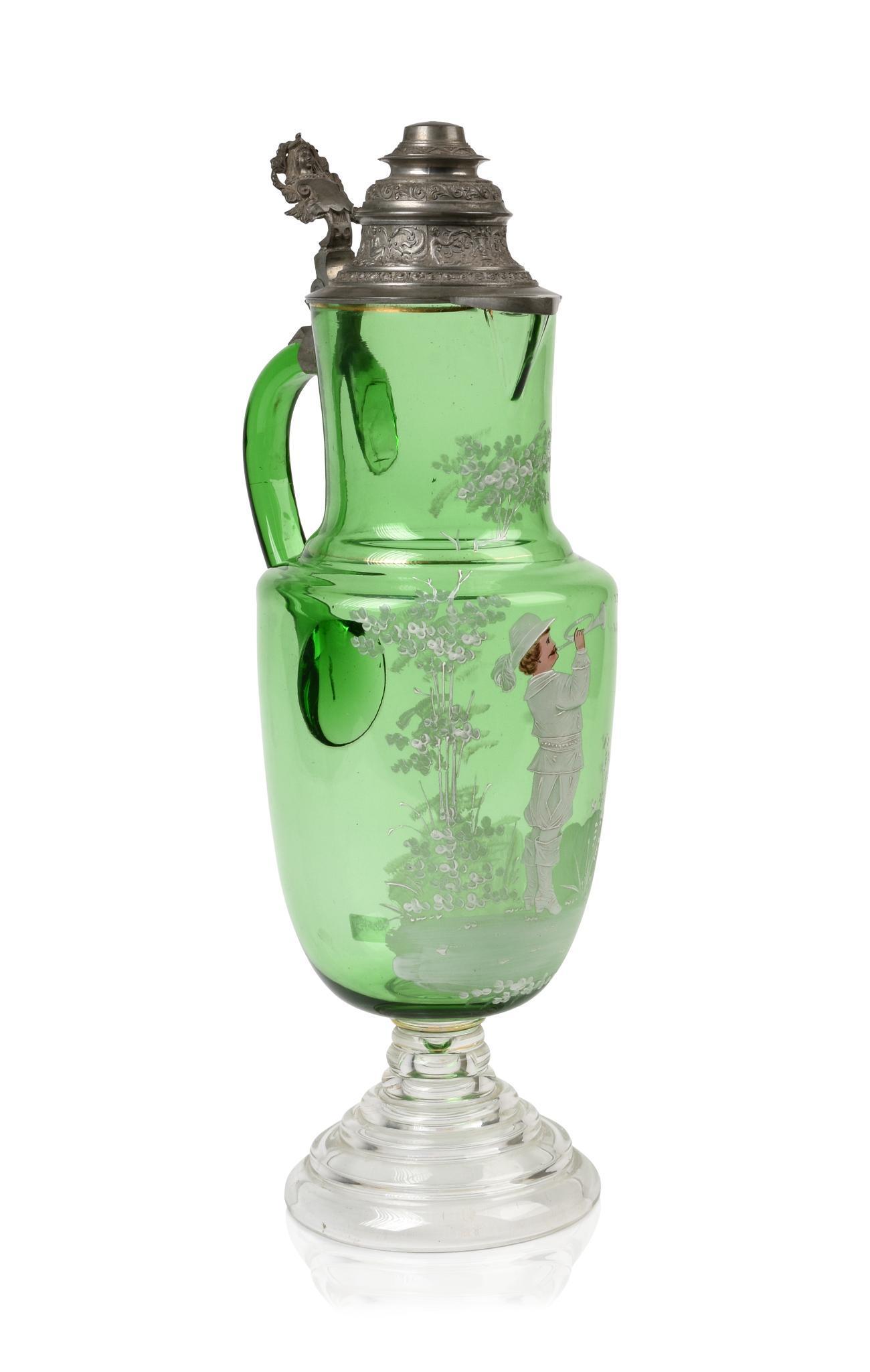 Bohemian Mary Gregory Style Glass Tankard. (1 of 5)