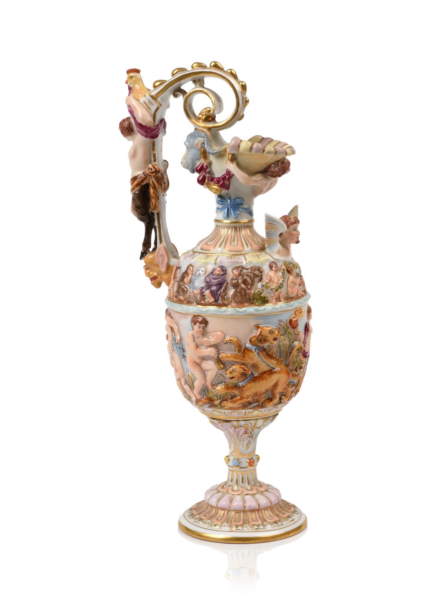 19th c. Capodimonte Porcelain Ewer. (1 of 5)