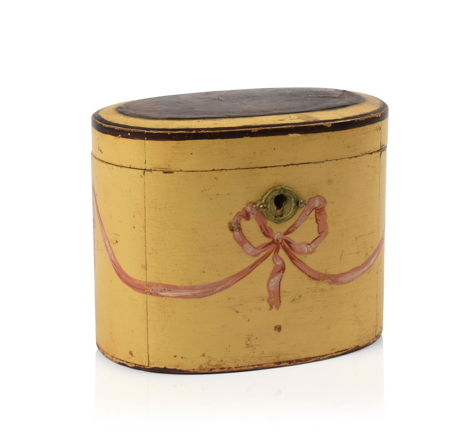 Continental Painted Oval Tea Caddy. (1 of 7)
