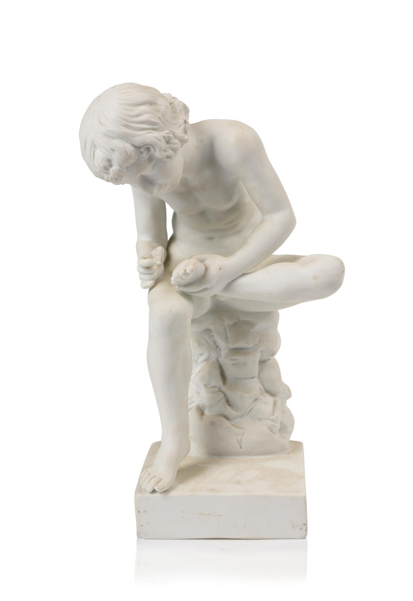 English Parian Porcelain Figure of Boy With Thorn. (1 of 5)