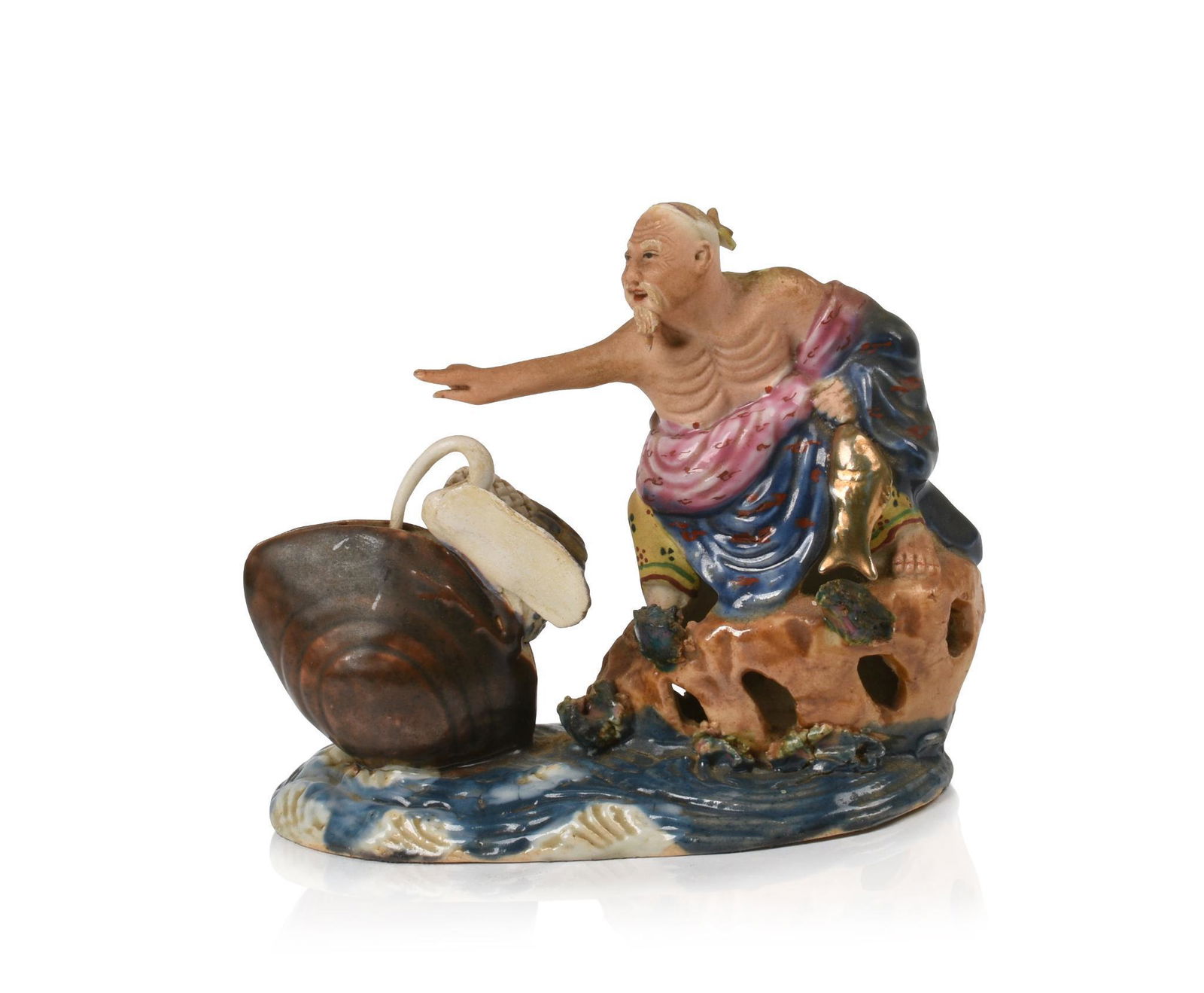 Unusual Chinese Porcelain Figure of a Man and Goose. (1 of 5)