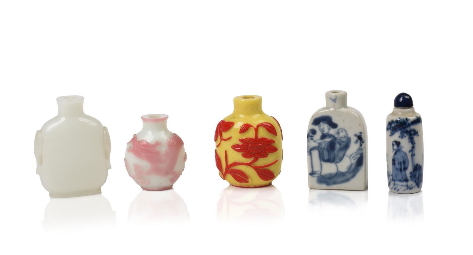 Five Chinese Snuff Bottles. (1 of 3)