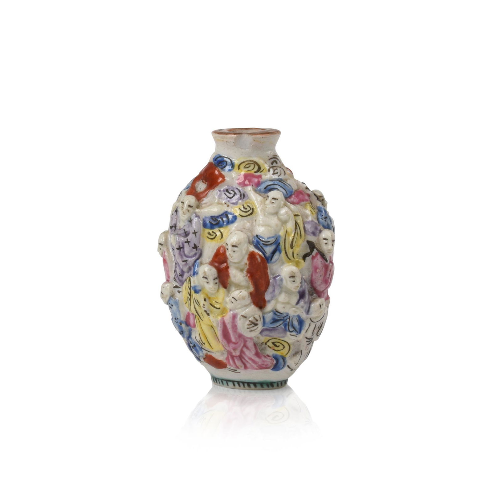 Chinese Famille Rose Hundred Buddhas Snuff Bottle. (1 of 5)