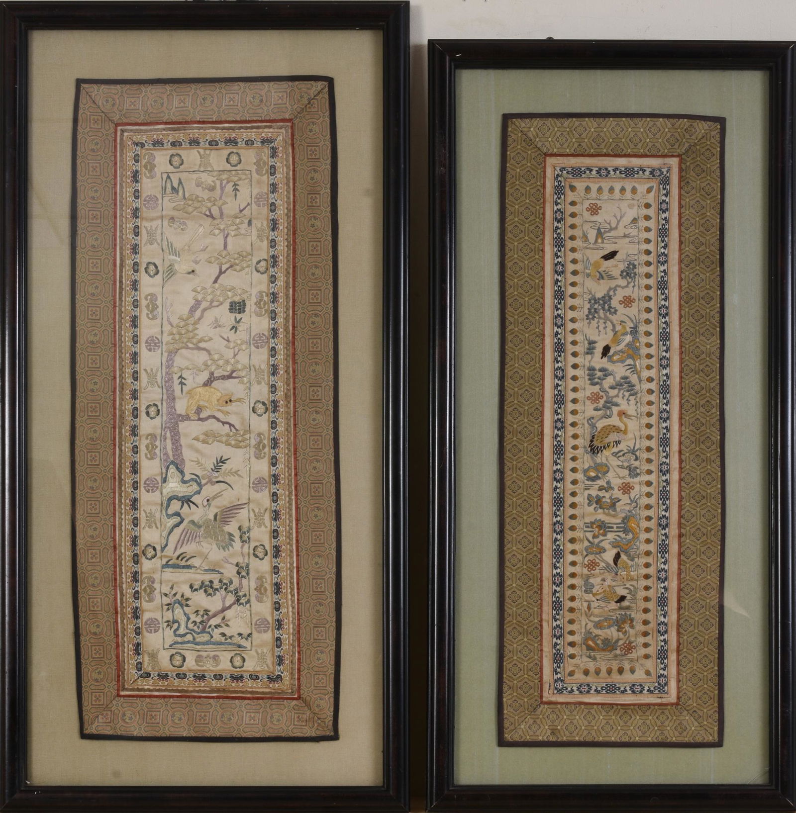 Two Chinese Embroidered Silk Panels (1 of 2)