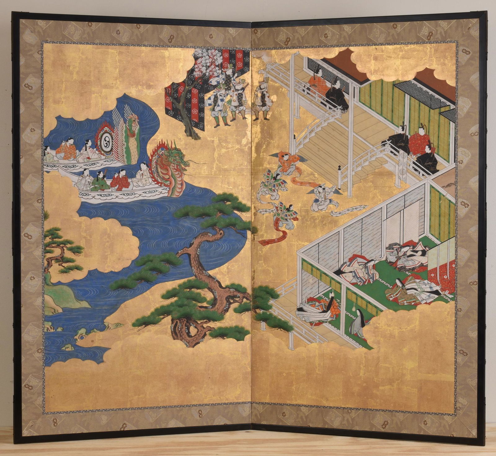Chinese Printed Folding Screen. (1 of 4)