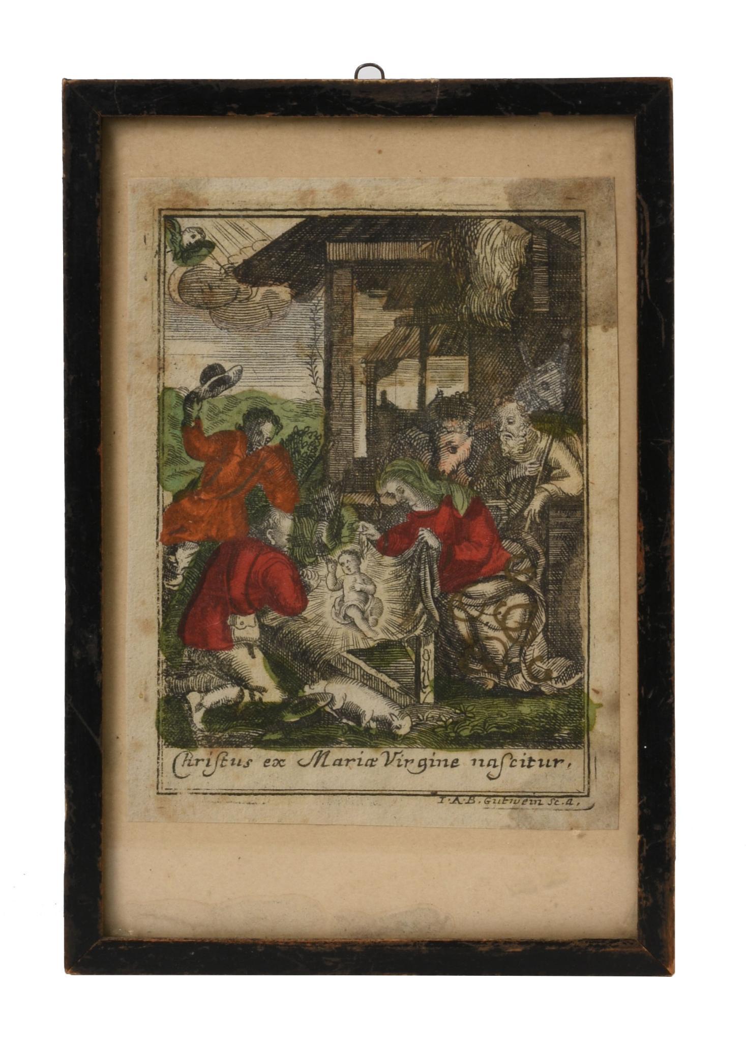 Birth of Jesus Engraving, after Johann Caspar Gutwein. (1 of 2)
