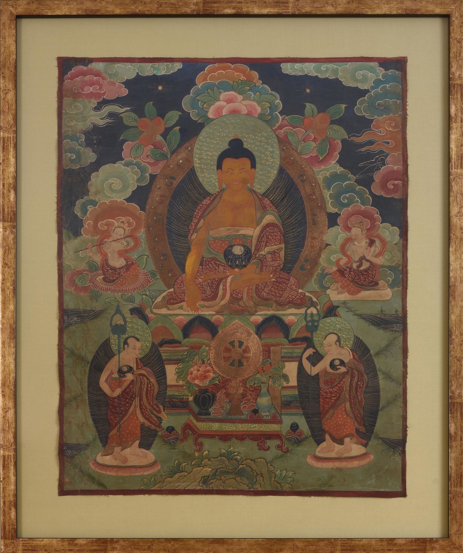 Finely Painted Tibetan Thangka. (1 of 2)