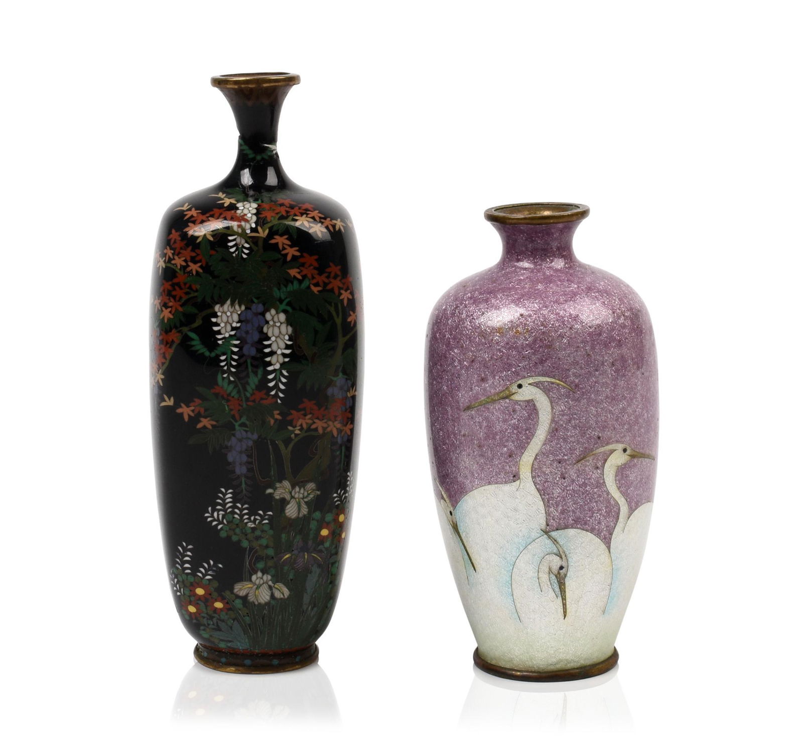 Two Japanese Ginbari Cloisonne Vases (1 of 7)