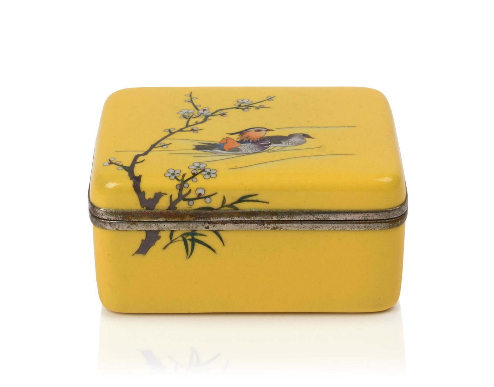 Small Yellow Ground Japanese Cloisonne Box (1 of 5)