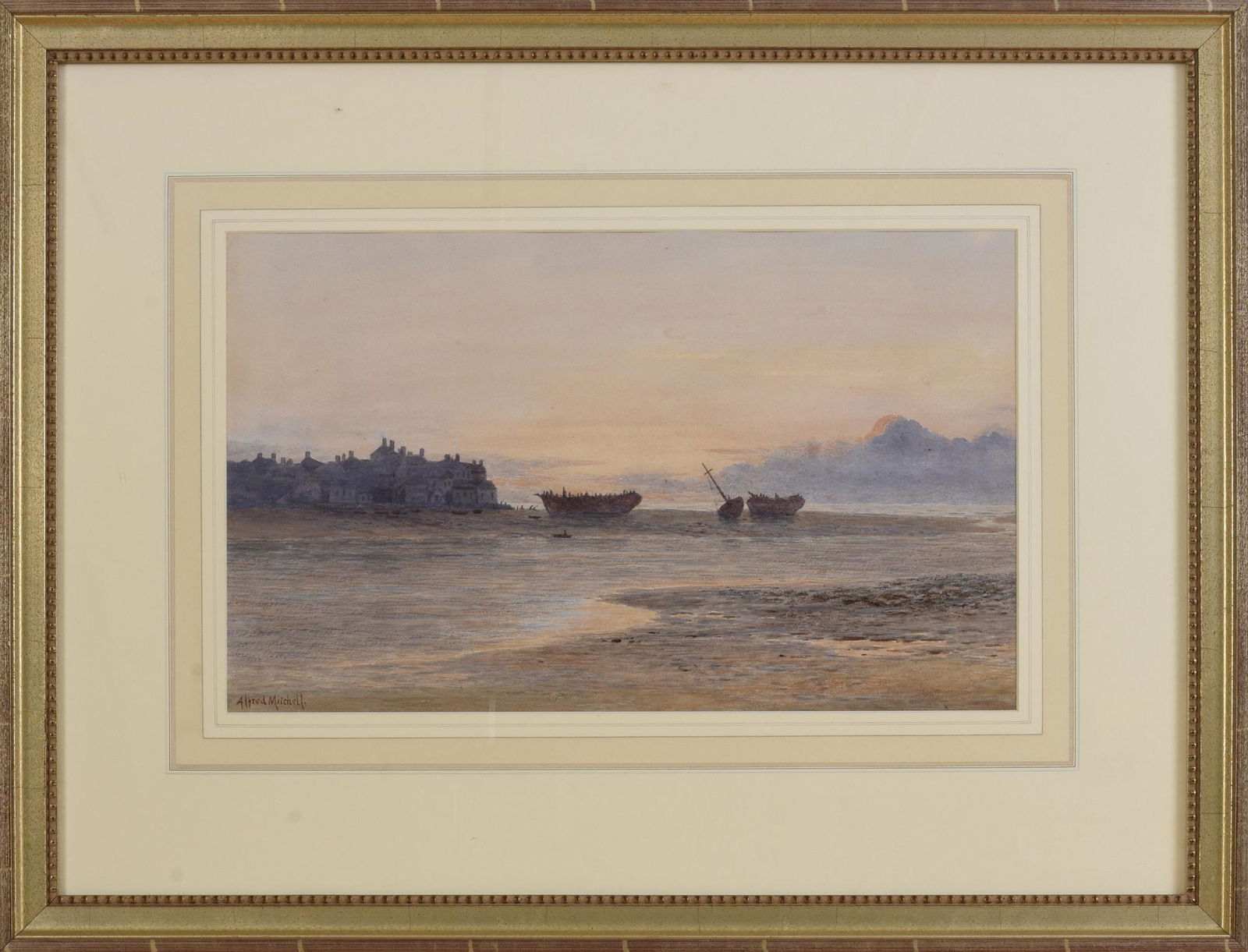 Alfred Mitchell (British, d. 1904). Beached Sailing Ships. (1 of 3)