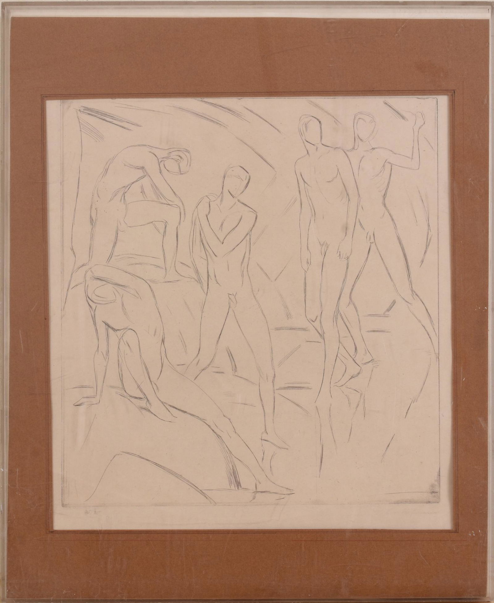 Mid Century Figure Study Drawing. (1 of 4)