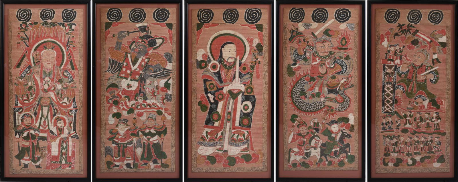 Five Yao Mien Taoist Ceremonial Drawings. (1 of 2)